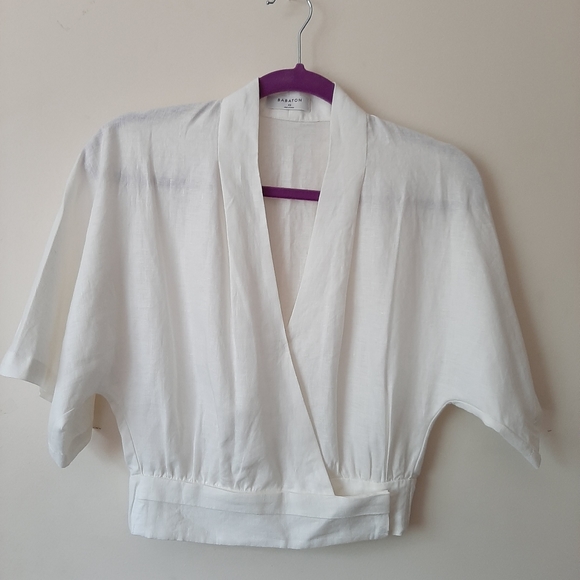 Aritzia Babaton 100% Linen Crop Top - Picture 2 of 8